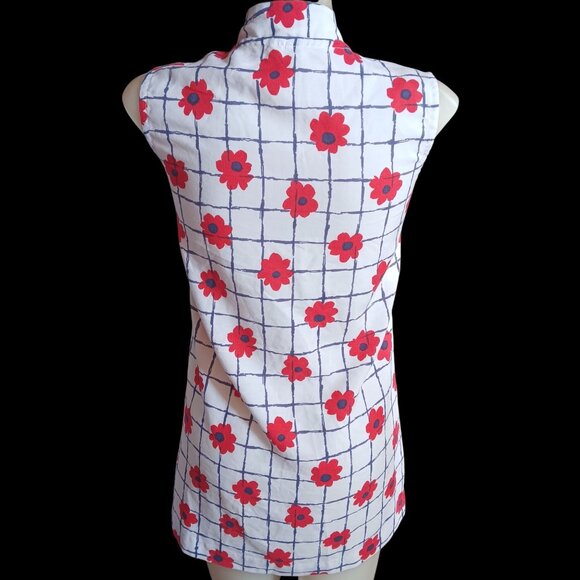 True Vintage Women's Small XS Top Frock Mandarin Collar Sears 1970's Mod Mom - Picture 6 of 8